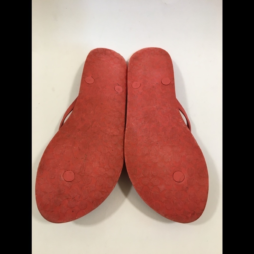 Coach Women's Flip-Flops (Coral) Size 11/12 - Picture 6 of 9